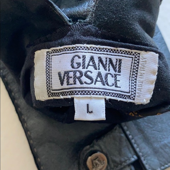 VERSACE Vintage Metallic Leather Gloves - Picture 11 of 12